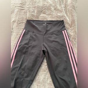 Gray and Pink Adidas Legging